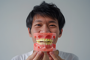 牙科广告人物笑容牙病防治摄影图