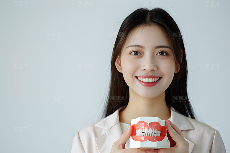 牙科广告人物看牙医科普摄影图