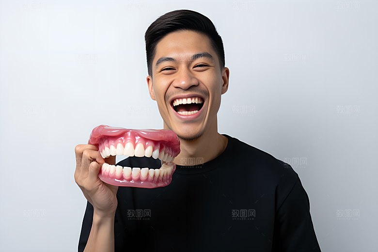 牙科广告人物口腔医院科普摄影图