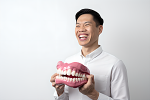 牙科广告人物口腔医院人物肖像摄影图