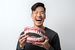 牙科广告人物科普笑容摄影图