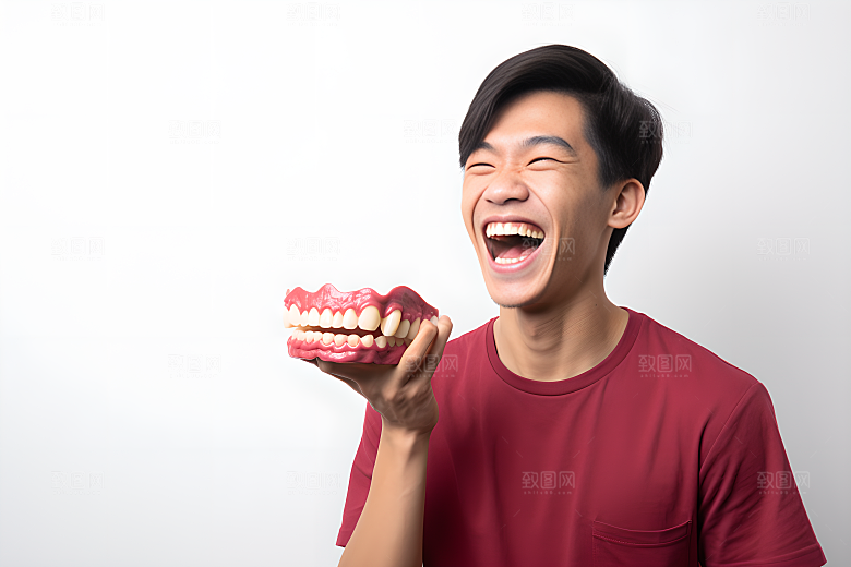 牙科广告人物笑容科普摄影图