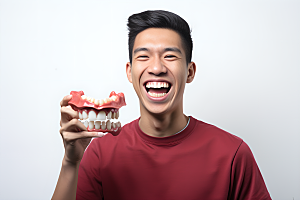 牙科广告人物高清口腔医院摄影图