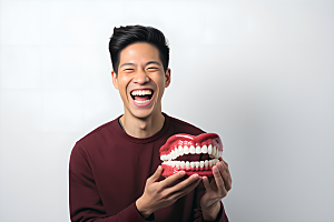 牙科广告人物牙病防治人物肖像摄影图