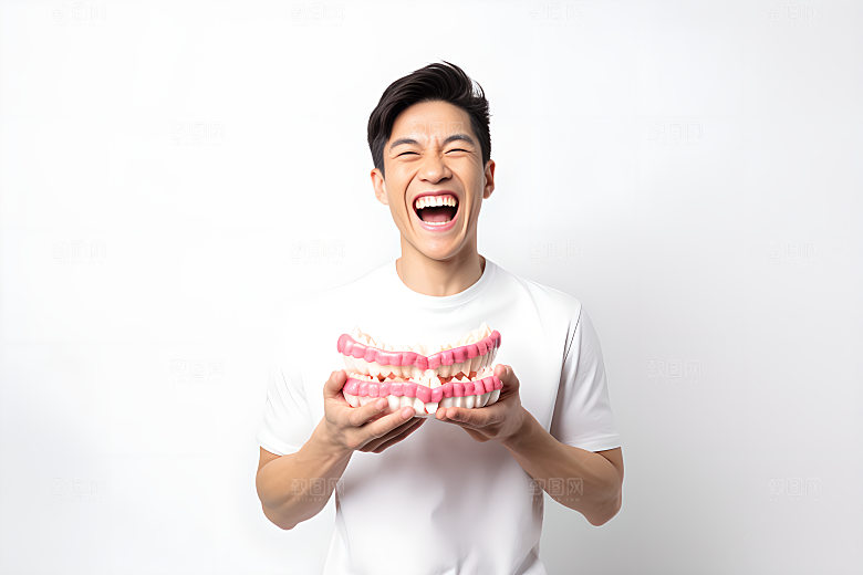 牙科广告人物科普牙病防治摄影图