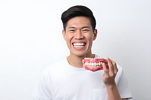 牙科广告人物牙科诊所笑容摄影图