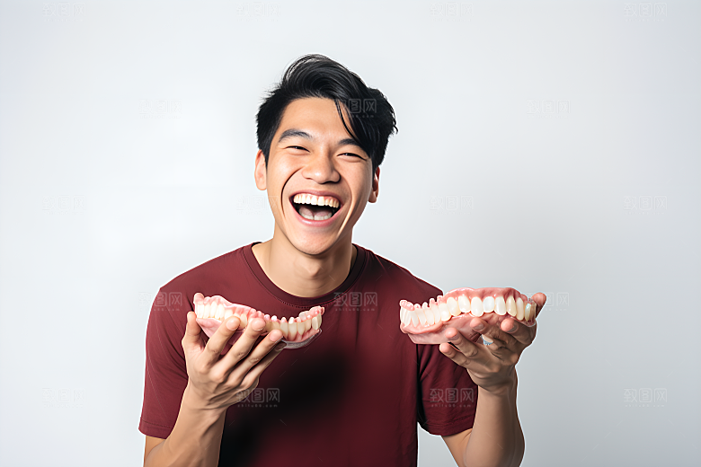 牙科广告人物笑容牙病防治摄影图