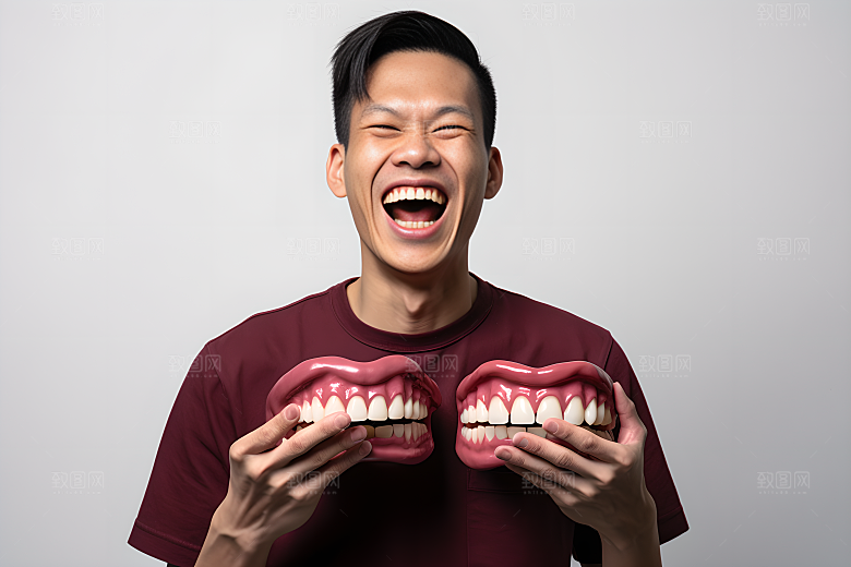 牙科广告人物科普笑容摄影图