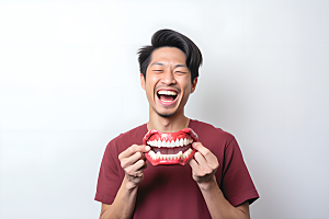 牙科广告人物牙科诊所科普摄影图