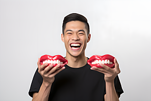 牙科广告人物人物肖像口腔医院摄影图