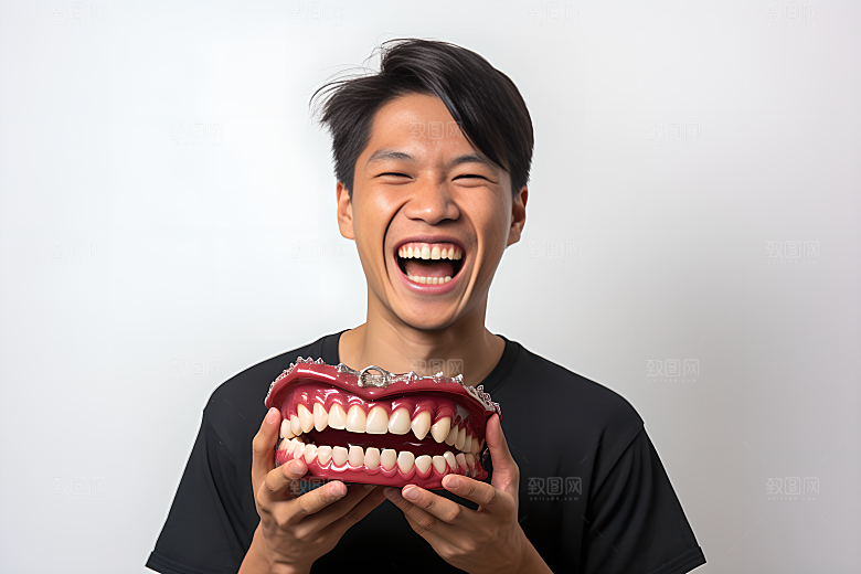 牙科广告人物笑容科普摄影图