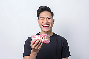 牙科广告人物口腔医院高清摄影图