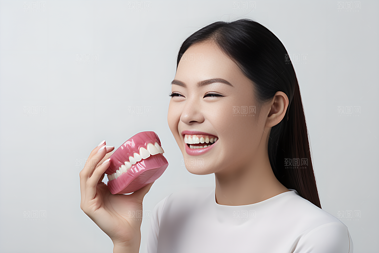牙科广告人物科普高清摄影图