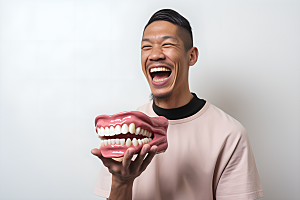 牙科广告人物牙病防治科普摄影图