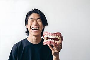 牙科广告人物笑容口腔医院摄影图