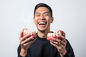 牙科广告人物笑容口腔医院摄影图