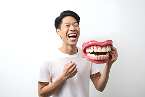 牙科广告人物口腔医院人物肖像摄影图