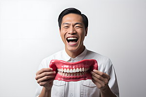牙科广告人物高清牙病防治摄影图