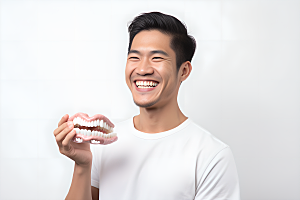 牙科广告人物科普笑容摄影图