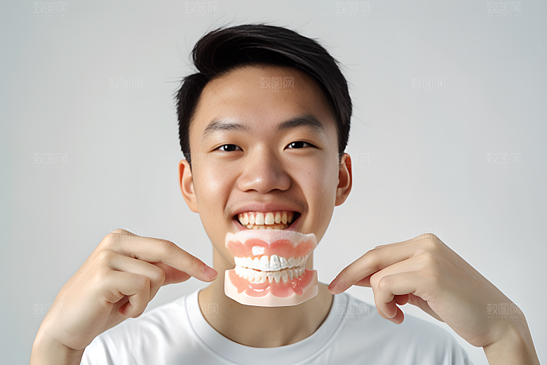 牙科广告人物牙科诊所科普摄影图