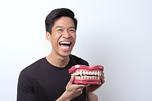 牙科广告人物笑容人物肖像摄影图