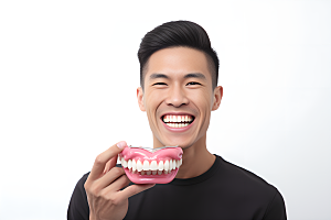 牙科广告人物高清牙科诊所摄影图