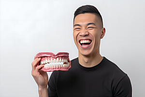 牙科广告人物高清笑容摄影图