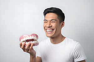 牙科广告人物牙病防治高清摄影图