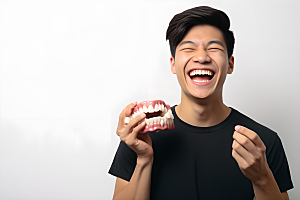 牙科广告人物人物肖像看牙医摄影图