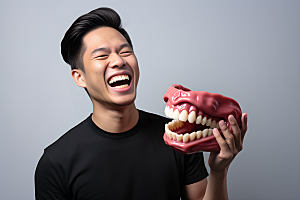 牙科广告人物牙科诊所人物肖像摄影图