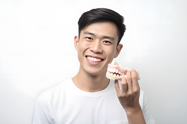 牙科广告人物笑容牙科诊所摄影图