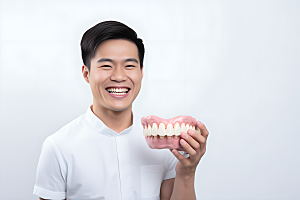 牙科广告人物科普高清摄影图