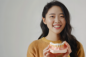 牙科广告人物笑容牙科诊所摄影图
