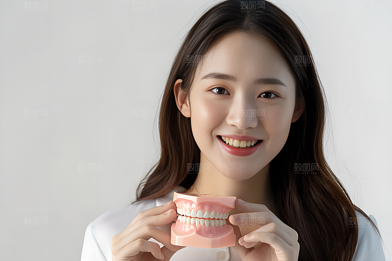 牙科广告人物科普笑容摄影图