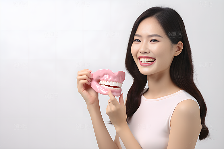 牙科广告人物牙病防治科普摄影图
