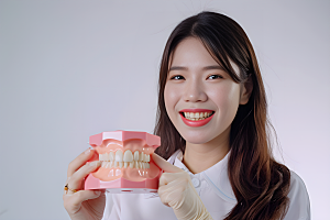 牙科广告人物口腔医院高清摄影图