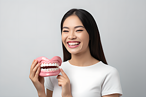 牙科广告人物牙病防治笑容摄影图