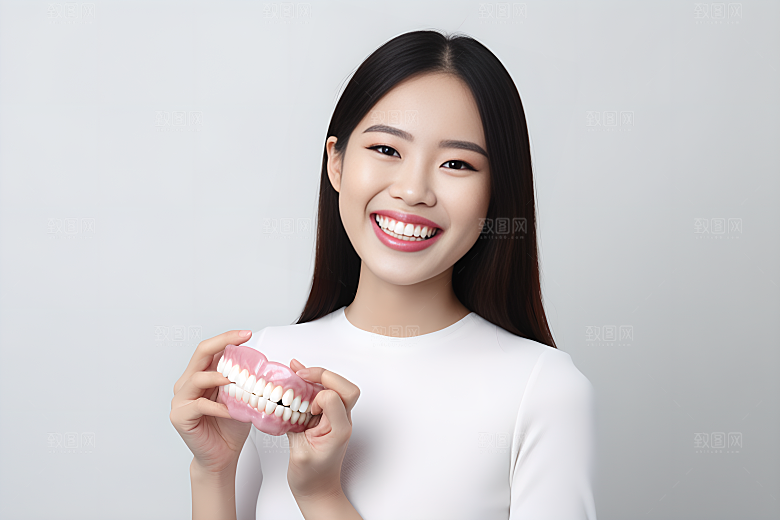 牙科广告人物牙科诊所科普摄影图