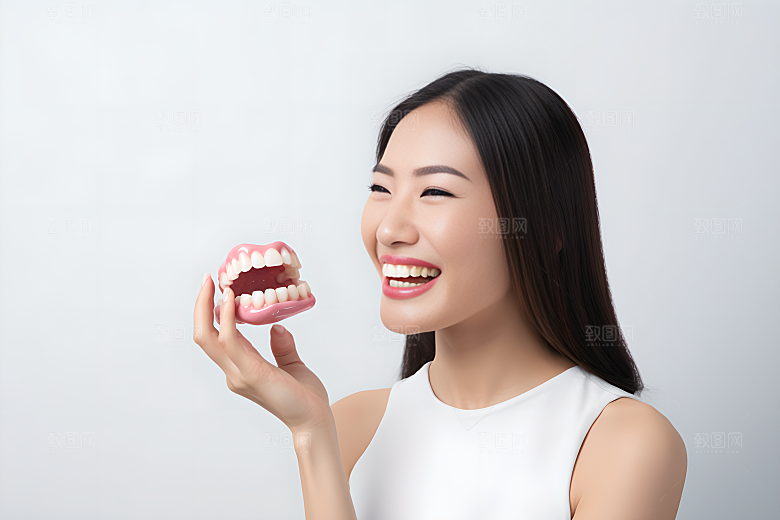 牙科广告人物牙科诊所科普摄影图