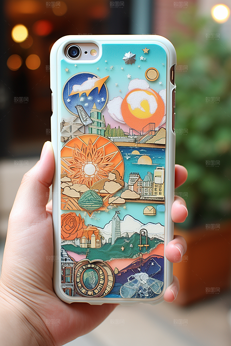 手机壳抽象设计感样机