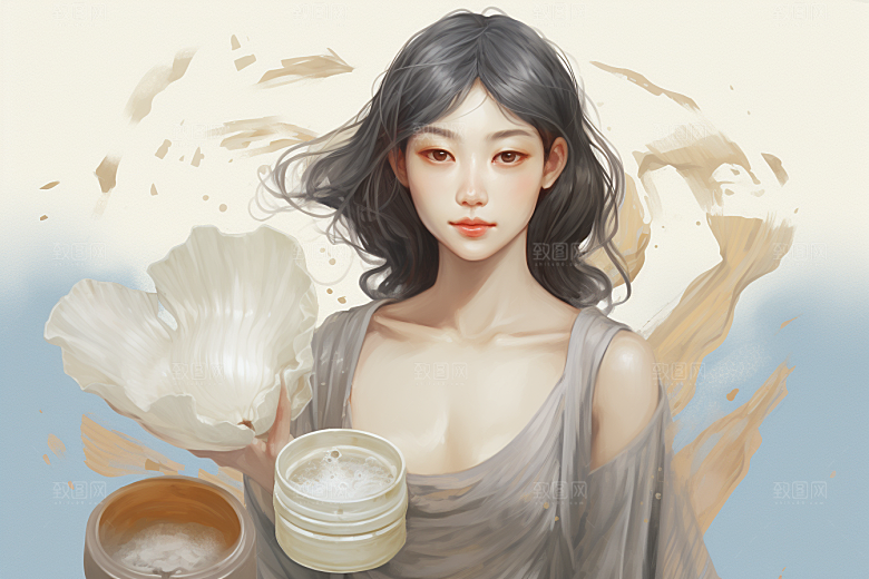 燕窝食疗美食插画