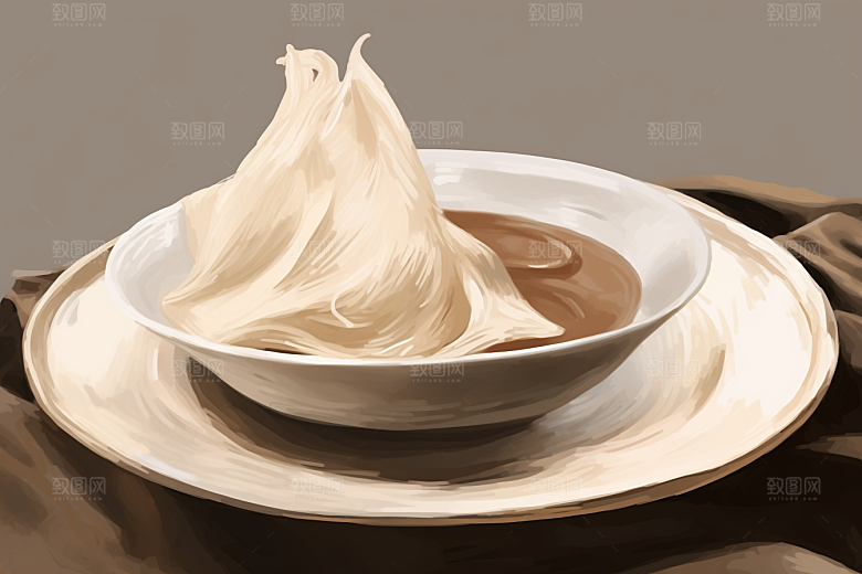 燕窝食疗高清插画