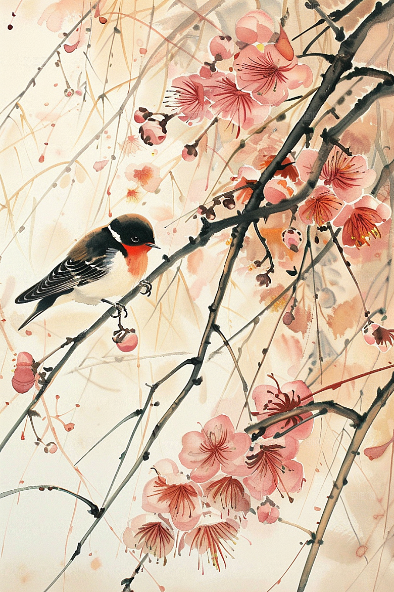 燕子中式清明插画