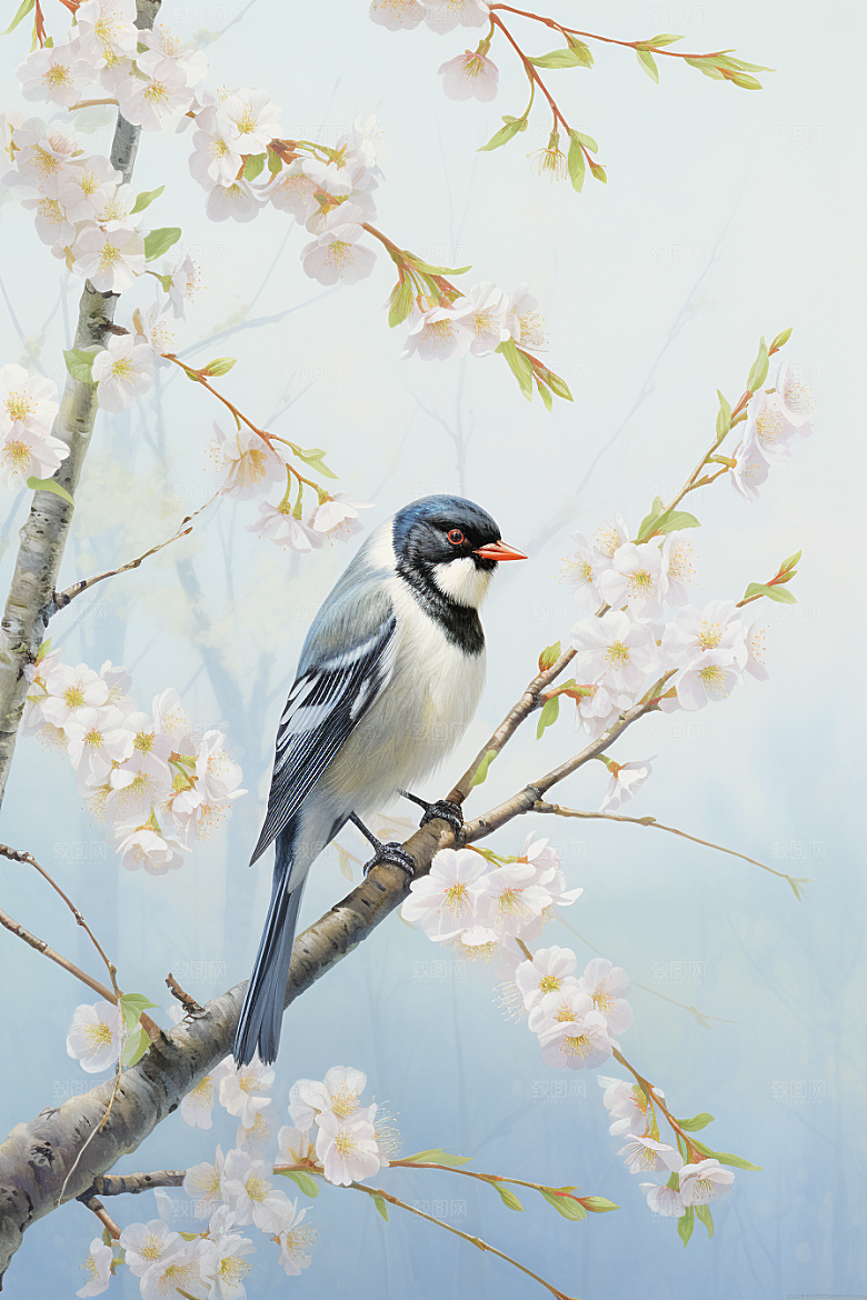 燕子水墨画高清插画
