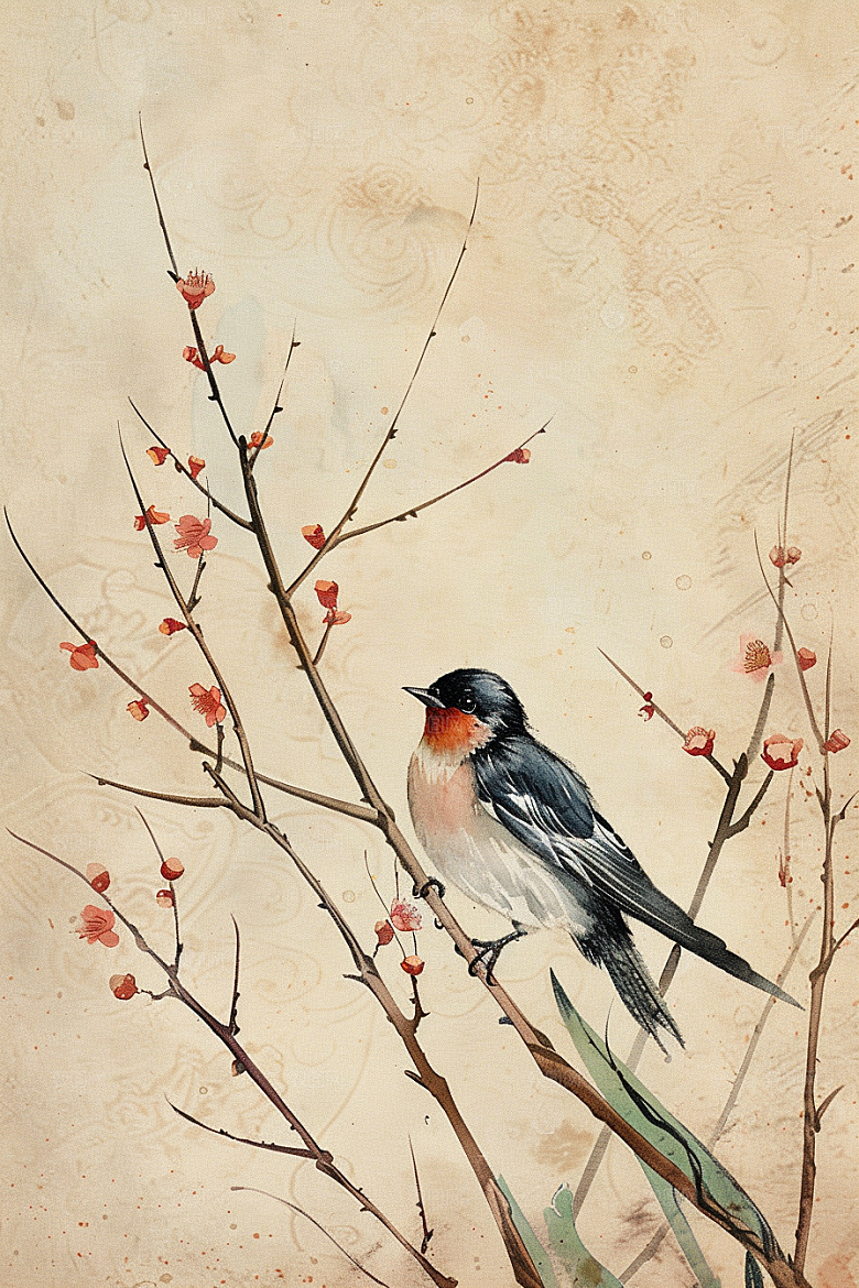 燕子传统清新插画