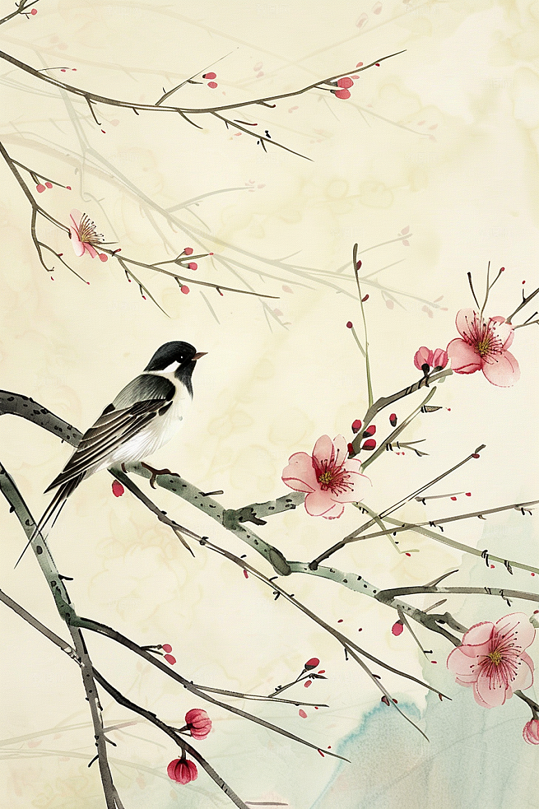 燕子中式清明插画