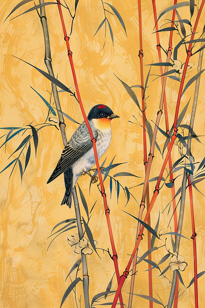 燕子笔墨手绘插画