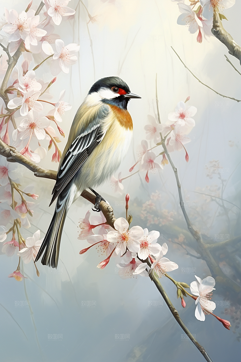 燕子谷雨春天插画
