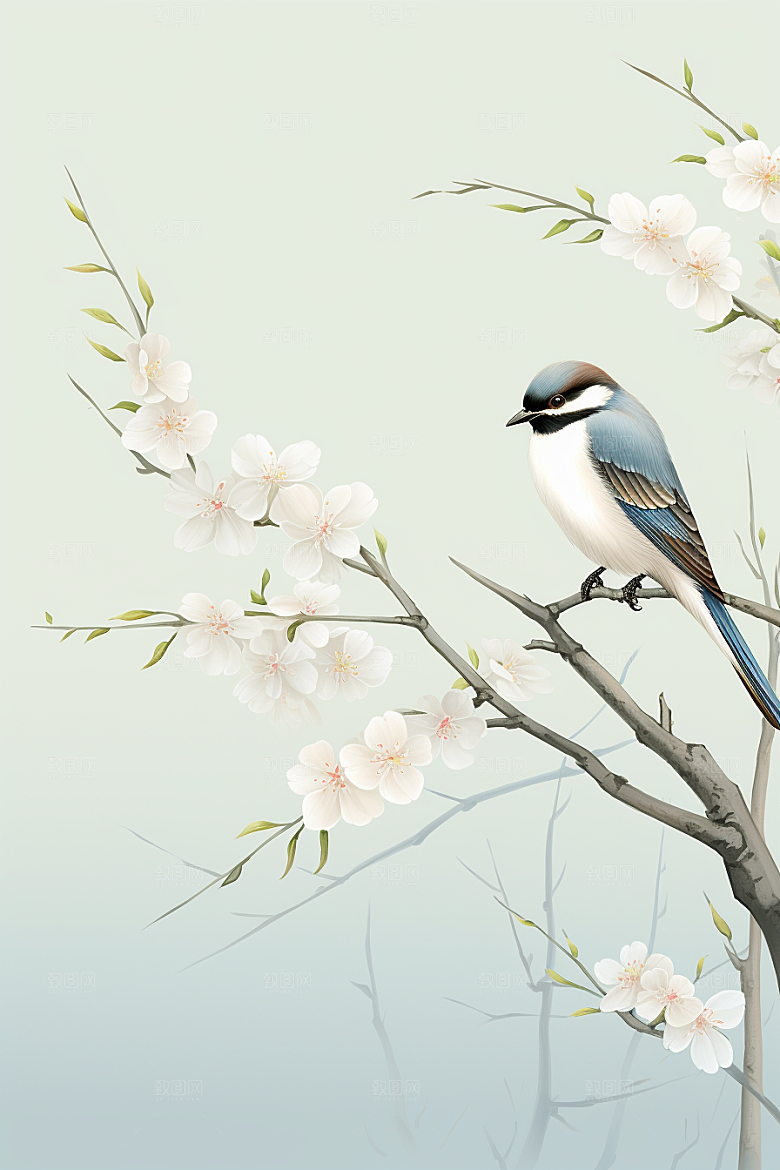 燕子春天清新插画