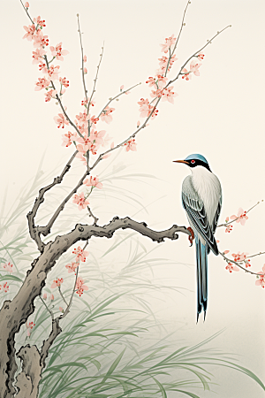 燕子传统春季插画